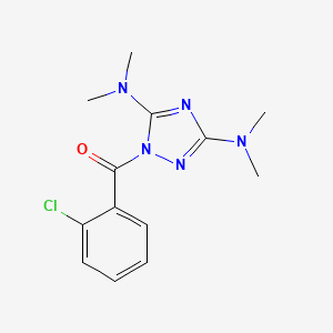 molecular formula C13H16ClN5O B2535413 (3,5-Bis(dimethylamino)-1H-1,2,4-triazol-1-yl)(2-chlorophenyl)methanone CAS No. 478032-00-7