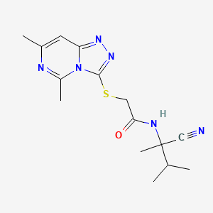 molecular formula C15H20N6OS B2535414 N-(1-cyano-1,2-dimethylpropyl)-2-({5,7-dimethyl-[1,2,4]triazolo[4,3-c]pyrimidin-3-yl}sulfanyl)acetamide CAS No. 1147651-84-0