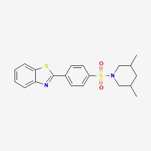 molecular formula C20H22N2O2S2 B2535415 2-{4-[(3,5-二甲基哌啶-1-基)磺酰基]苯基}-1,3-苯并噻唑 CAS No. 391867-48-4