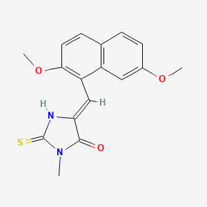 molecular formula C17H16N2O3S B2535420 (5Z)-5-[(2,7-dimethoxynaphthalen-1-yl)methylidene]-3-methyl-2-sulfanylideneimidazolidin-4-one CAS No. 429650-28-2