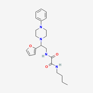 molecular formula C22H30N4O3 B2535423 N1-butyl-N2-(2-(furan-2-yl)-2-(4-phenylpiperazin-1-yl)ethyl)oxalamide CAS No. 877631-39-5