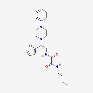 molecular formula C22H30N4O3 B2535423 N1-丁基-N2-(2-(呋喃-2-基)-2-(4-苯基哌嗪-1-基)乙基)草酰胺 CAS No. 877631-39-5