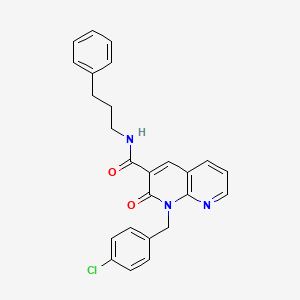 1-(4-chlorobenzyl)-2-oxo-N-(3-phenylpropyl)-1,2-dihydro-1,8-naphthyridine-3-carboxamide