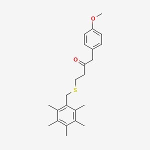 molecular formula C23H30O2S B2535427 1-(4-Methoxyphenyl)-4-[(2,3,4,5,6-pentamethylbenzyl)sulfanyl]-2-butanone CAS No. 939893-50-2
