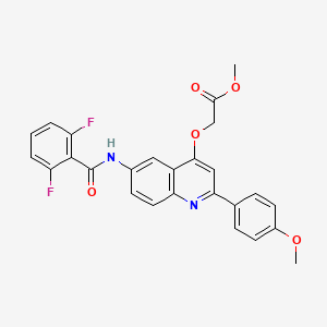 molecular formula C26H20F2N2O5 B2535439 2-((6-(2,6-二氟苯甲酰胺)-2-(4-甲氧基苯基)喹啉-4-基)氧基)乙酸甲酯 CAS No. 1206990-59-1