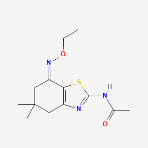 molecular formula C13H19N3O2S B2535443 N-(7-(偶氮甲氧乙烯)-5,5-二甲基-4,5,6-三氢苯并噻唑-2-基)乙酰胺 CAS No. 1159976-67-6
