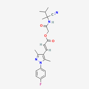 [2-[(2-cyano-3-methylbutan-2-yl)amino]-2-oxoethyl] (E)-3-[1-(4-fluorophenyl)-3,5-dimethylpyrazol-4-yl]prop-2-enoate