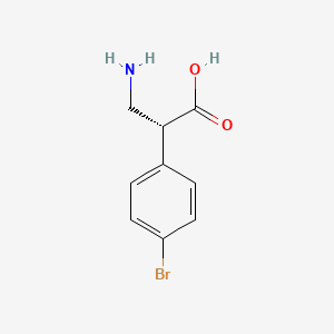 molecular formula C9H10BrNO2 B2535449 (2R)-3-amino-2-(4-bromophenyl)propanoic acid CAS No. 1442114-70-6; 479074-63-0