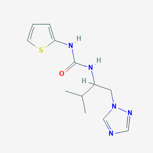 molecular formula C12H17N5OS B2535450 1-(3-甲基-1-(1H-1,2,4-三唑-1-基)丁-2-基)-3-(噻吩-2-基)脲 CAS No. 2319831-36-0