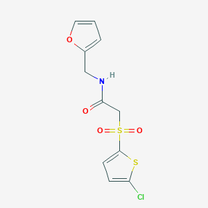 molecular formula C11H10ClNO4S2 B2535454 2-((5-chlorothiophen-2-yl)sulfonyl)-N-(furan-2-ylmethyl)acetamide CAS No. 1020970-65-3