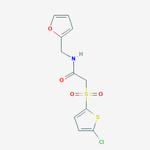 molecular formula C11H10ClNO4S2 B2535454 N-(Furan-2-ylmethyl)-2-((5-Chlorthiophen-2-yl)sulfonyl)acetamid CAS No. 1020970-65-3