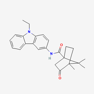 molecular formula C25H28N2O2 B2535457 N-(9-ethyl-9H-carbazol-3-yl)-4,7,7-trimethyl-3-oxobicyclo[2.2.1]heptane-1-carboxamide CAS No. 575469-74-8