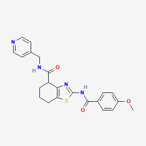 molecular formula C22H22N4O3S B2535461 2-(4-methoxybenzamido)-N-(pyridin-4-ylmethyl)-4,5,6,7-tetrahydrobenzo[d]thiazole-4-carboxamide CAS No. 941879-76-1