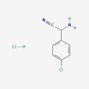 molecular formula C8H8Cl2N2 B2535462 2-Amino-2-(4-chlorophenyl)acetonitrile hydrochloride CAS No. 49704-71-4