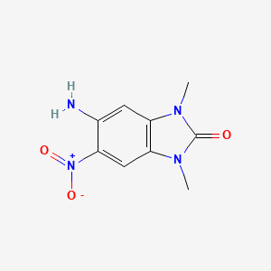 molecular formula C9H10N4O3 B2535463 5-氨基-1,3-二甲基-6-硝基-1,3-二氢-2H-苯并咪唑-2-酮 CAS No. 24786-50-3