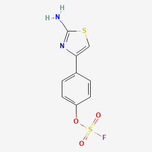 molecular formula C9H7FN2O3S2 B2535472 2-Amino-4-(4-fluorosulfonyloxyphenyl)-1,3-thiazole CAS No. 2411273-98-6