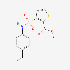 molecular formula C14H15NO4S2 B2535477 Methyl 3-[(4-ethylphenyl)sulfamoyl]thiophene-2-carboxylate CAS No. 895260-04-5