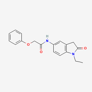 molecular formula C18H18N2O3 B2535480 N-(1-乙基-2-氧代吲哚啉-5-基)-2-苯氧基乙酰胺 CAS No. 921773-46-8