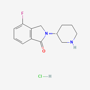 molecular formula C13H16ClFN2O B2535482 (R)-4-Fluoro-2-(piperidin-3-yl)isoindolin-1-one hydrochloride CAS No. 1786939-33-0
