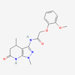 molecular formula C17H20N4O4 B2535484 N-(1,4-dimethyl-6-oxo-4,5,6,7-tetrahydro-1H-pyrazolo[3,4-b]pyridin-3-yl)-2-(2-methoxyphenoxy)acetamide CAS No. 1170049-51-0