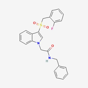 molecular formula C24H21FN2O3S B2535487 N-benzyl-2-(3-((2-fluorobenzyl)sulfonyl)-1H-indol-1-yl)acetamide CAS No. 893280-60-9