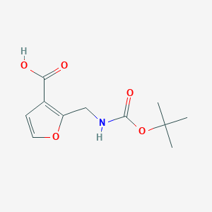 molecular formula C11H15NO5 B2535488 2-(((tert-Butoxycarbonyl)amino)methyl)furan-3-carboxylic acid CAS No. 1256156-45-2