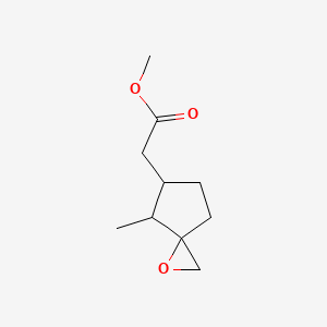 molecular formula C10H16O3 B2535490 Methyl 2-(4-methyl-1-oxaspiro[2.4]heptan-5-yl)acetate CAS No. 2248403-13-4