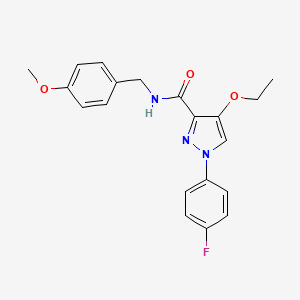 molecular formula C20H20FN3O3 B2535492 4-ethoxy-1-(4-fluorophenyl)-N-(4-methoxybenzyl)-1H-pyrazole-3-carboxamide CAS No. 1209072-94-5