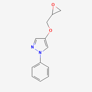 molecular formula C12H12N2O2 B2535501 4-(Oxiran-2-ylmethoxy)-1-phenylpyrazole CAS No. 2411284-46-1