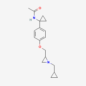 molecular formula C18H24N2O2 B2535507 N-[1-(4-{[1-(cyclopropylmethyl)aziridin-2-yl]methoxy}phenyl)cyclopropyl]acetamide CAS No. 2418667-04-4