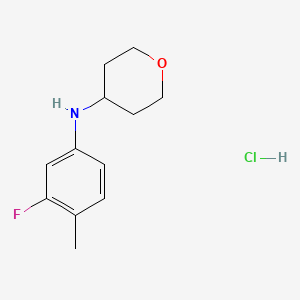molecular formula C12H17ClFNO B2535509 N-(3-氟-4-甲基苯基)恶烷-4-胺盐酸盐 CAS No. 2044713-30-4