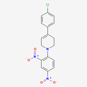 molecular formula C17H14ClN3O4 B2535511 4-(4-Chlorophenyl)-1-(2,4-dinitrophenyl)-1,2,3,6-tetrahydropyridine CAS No. 866150-94-9