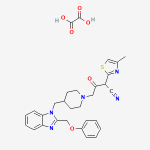 2-(4-methylthiazol-2-yl)-3-oxo-4-(4-((2-(phenoxymethyl)-1H-benzo[d]imidazol-1-yl)methyl)piperidin-1-yl)butanenitrile oxalate