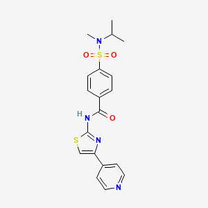 molecular formula C19H20N4O3S2 B2535517 4-(N-异丙基-N-甲基磺酰胺基)-N-(4-(吡啶-4-基)噻唑-2-基)苯甲酰胺 CAS No. 923464-76-0