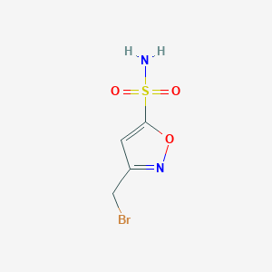 molecular formula C4H5BrN2O3S B2535518 3-(Bromomethyl)-1,2-oxazole-5-sulfonamide CAS No. 2044713-55-3