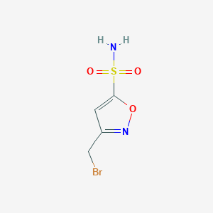 molecular formula C4H5BrN2O3S B2535518 3-(溴甲基)-1,2-恶唑-5-磺酰胺 CAS No. 2044713-55-3