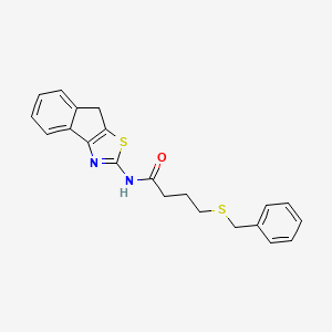 molecular formula C21H20N2OS2 B2535521 4-(苄硫基)-N-(8H-茚并[1,2-d]噻唑-2-基)丁酰胺 CAS No. 923363-61-5
