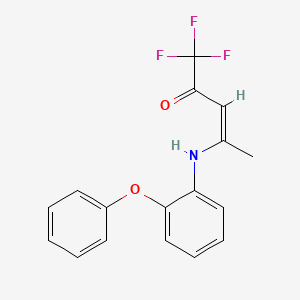 molecular formula C17H14F3NO2 B2535525 1,1,1-三氟-4-(2-苯氧基苯胺基)-3-戊烯-2-酮 CAS No. 338393-33-2