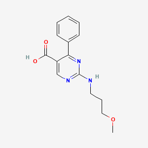 molecular formula C15H17N3O3 B2535532 2-((3-Methoxypropyl)amino)-4-phenylpyrimidine-5-carboxylic acid CAS No. 1396813-12-9