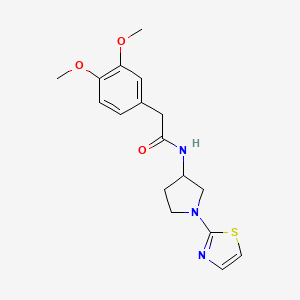 molecular formula C17H21N3O3S B2535536 2-(3,4-dimethoxyphenyl)-N-(1-(thiazol-2-yl)pyrrolidin-3-yl)acetamide CAS No. 1797636-21-5
