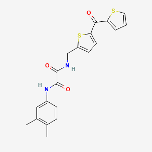 molecular formula C20H18N2O3S2 B2535538 N1-(3,4-dimethylphenyl)-N2-((5-(thiophene-2-carbonyl)thiophen-2-yl)methyl)oxalamide CAS No. 1798021-92-7