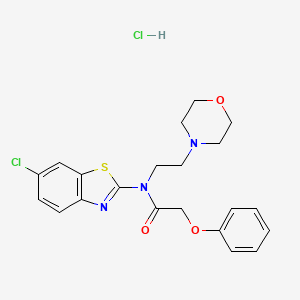 molecular formula C21H23Cl2N3O3S B2535542 N-(6-chlorobenzo[d]thiazol-2-yl)-N-(2-morpholinoethyl)-2-phenoxyacetamide hydrochloride CAS No. 1216966-24-3
