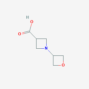 molecular formula C7H11NO3 B2535547 1-(Oxetan-3-yl)azetidine-3-carboxylic acid CAS No. 1536232-08-2