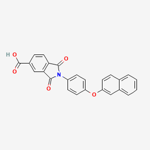 molecular formula C25H15NO5 B2535551 2-[4-(2-Naphthyloxy)phenyl]-1,3-dioxoisoindoline-5-carboxylic acid CAS No. 352671-43-3