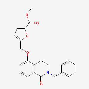 molecular formula C23H21NO5 B2535555 Methyl 5-(((2-benzyl-1-oxo-1,2,3,4-tetrahydroisoquinolin-5-yl)oxy)methyl)furan-2-carboxylate CAS No. 850905-25-8