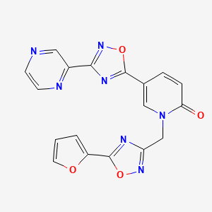 1-((5-(furan-2-yl)-1,2,4-oxadiazol-3-yl)methyl)-5-(3-(pyrazin-2-yl)-1,2,4-oxadiazol-5-yl)pyridin-2(1H)-one
