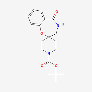 molecular formula C18H24N2O4 B2535568 Tert-butyl 5-oxospiro[3,4-dihydro-1,4-benzoxazepine-2,4'-piperidine]-1'-carboxylate CAS No. 2138211-63-7