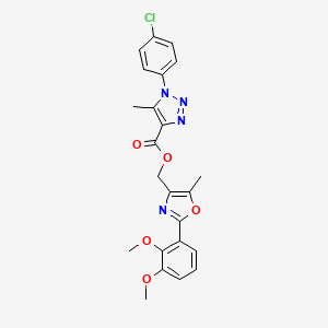 molecular formula C23H21ClN4O5 B2535569 [2-(2,3-dimethoxyphenyl)-5-methyl-1,3-oxazol-4-yl]methyl 1-(4-chlorophenyl)-5-methyl-1H-1,2,3-triazole-4-carboxylate CAS No. 946371-88-6