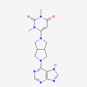 molecular formula C17H20N8O2 B2535571 1,3-Dimethyl-6-[5-(7H-purin-6-yl)-1,3,3a,4,6,6a-hexahydropyrrolo[3,4-c]pyrrol-2-yl]pyrimidine-2,4-dione CAS No. 2415570-58-8