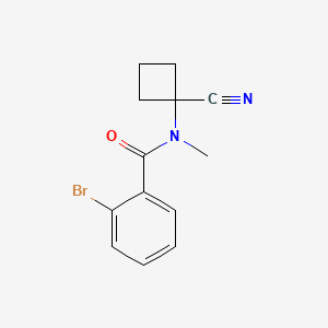 molecular formula C13H13BrN2O B2535573 2-Bromo-N-(1-cyanocyclobutyl)-N-methylbenzamide CAS No. 1427995-72-9